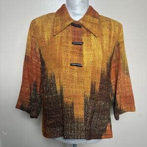 Candiss Cole Womens Silk Blend Sweater Size S Toggle Closure Artsy Handwoven